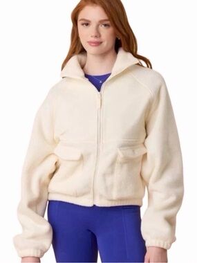 Blogilates Bonfire Fleece Jacket - Size XL -  Cream